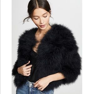 Black feather/fur coat